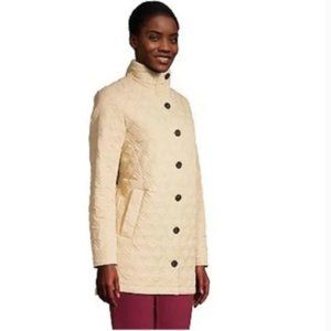 Lands' End Insulated Packable Quilted Barn Jacket Light Pecan 2X P 20W-2…